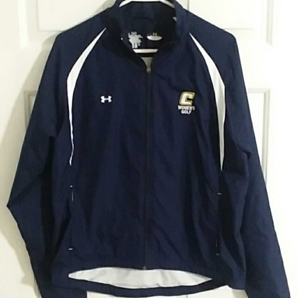 Under Armour navy blue wind breaker, large
